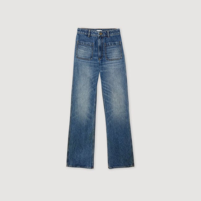 Flared faded jeans